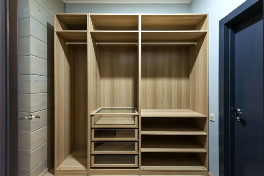 Oak walk-in wardrobe