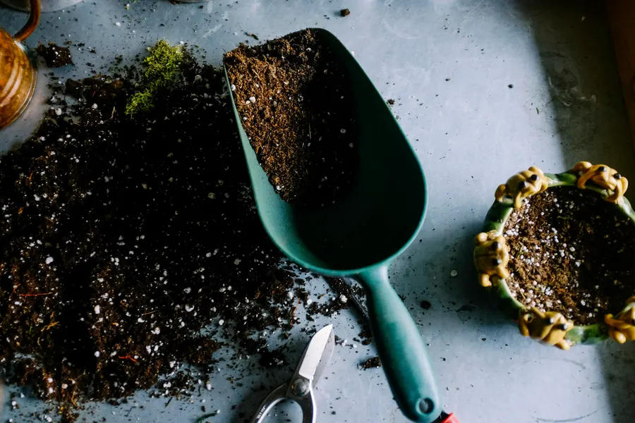 A gardening and landscaping business website showing a project portfolio and a photo quote request