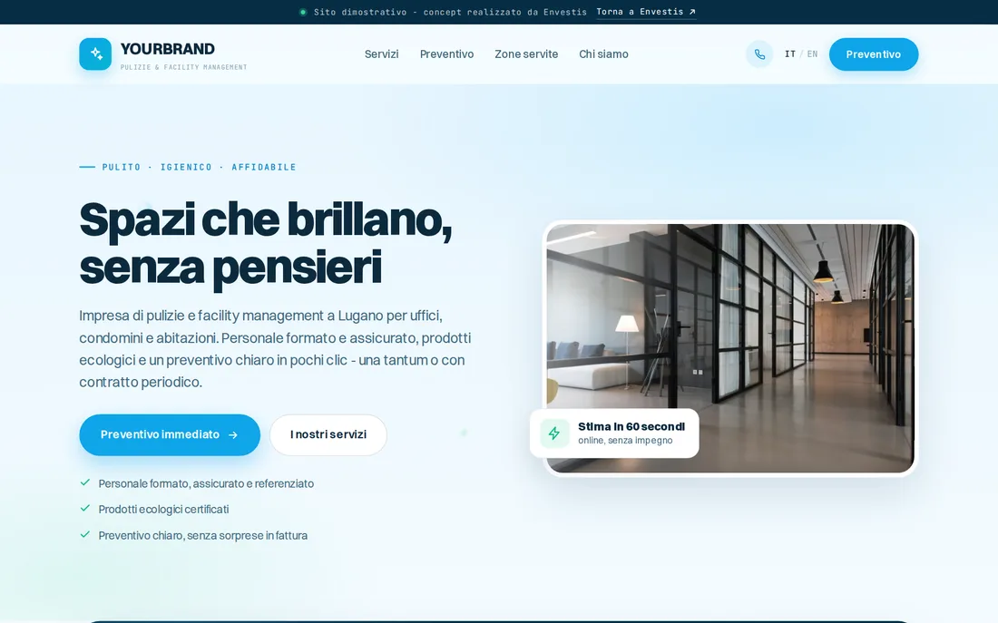 Impresa di pulizie & facility - demo